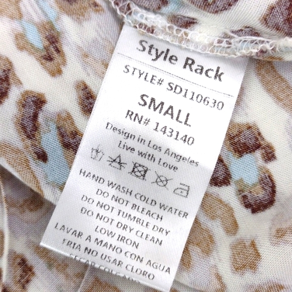 ❤️Bundle Only❤️ STYLE RACK LA Cream W/Brown Tan & Baby-Blue Leopard Print Dress - Picture 12 of 13